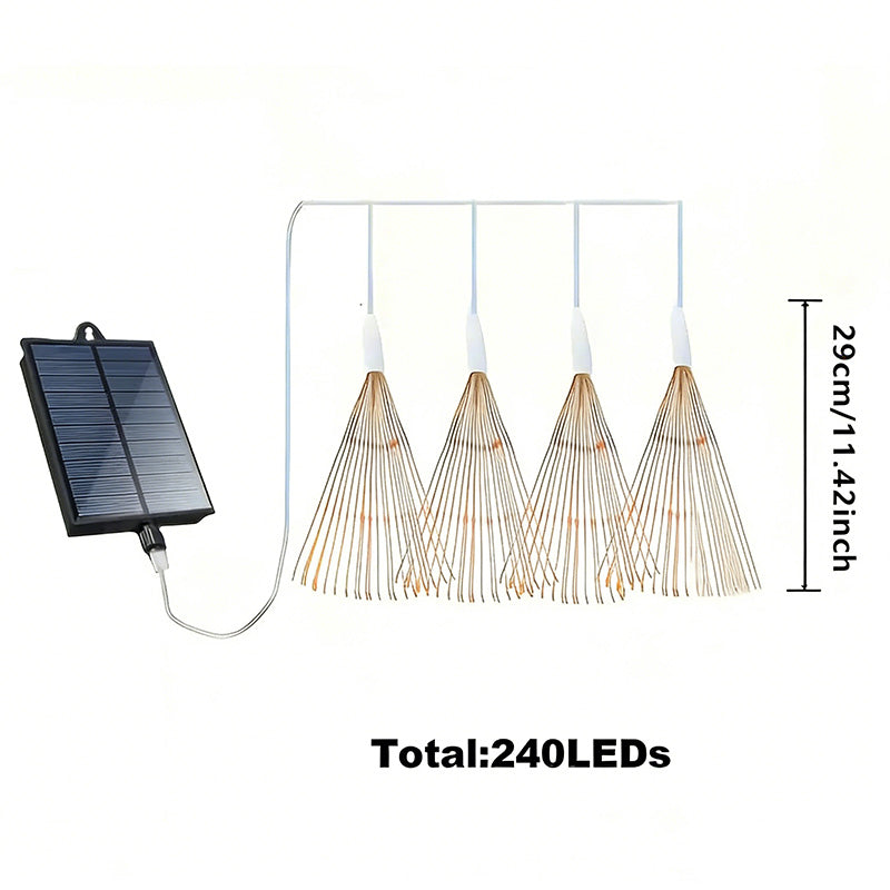 Solar-Feuerwerkslichter mit 200 LEDs - Warmweiß, Weiß, Bunt