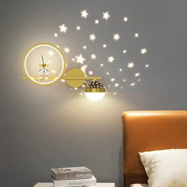 Kinder-Wandleuchte mit Mond- und Sterne-Design